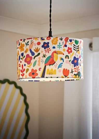 ValueLights Congo Shade Multicolour Drum Ceiling Pendant Lampshade