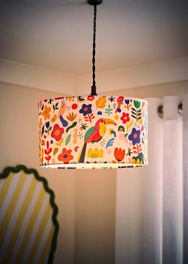 ValueLights Congo Shade Multicolour Drum Ceiling Pendant Lampshade