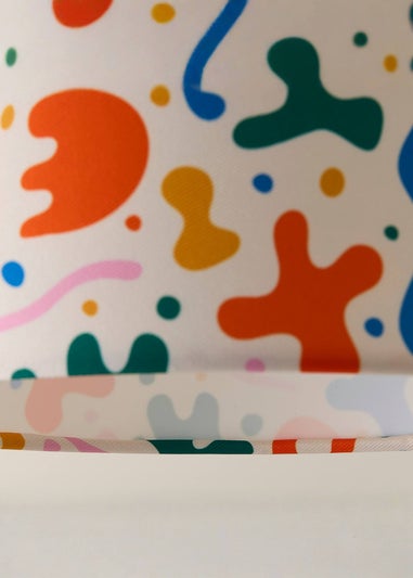 ValueLights Abbie Multicolour Drum Ceiling Pendant Lampshade (15cm x 25cm x 25cm)