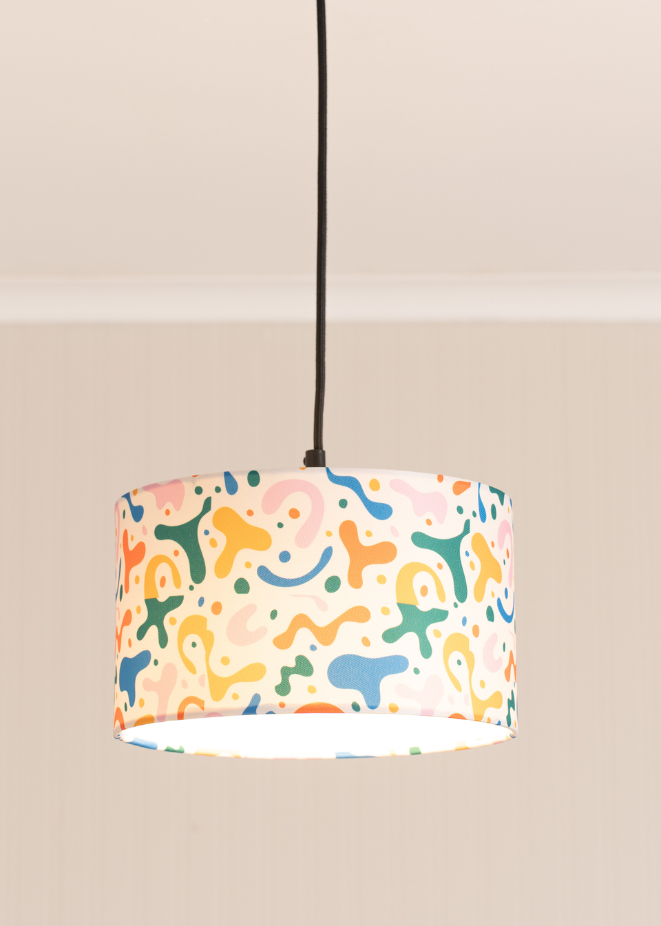 ValueLights Abbie Multicolour Drum Ceiling Pendant Lampshade (15cm x 25cm x 25cm)