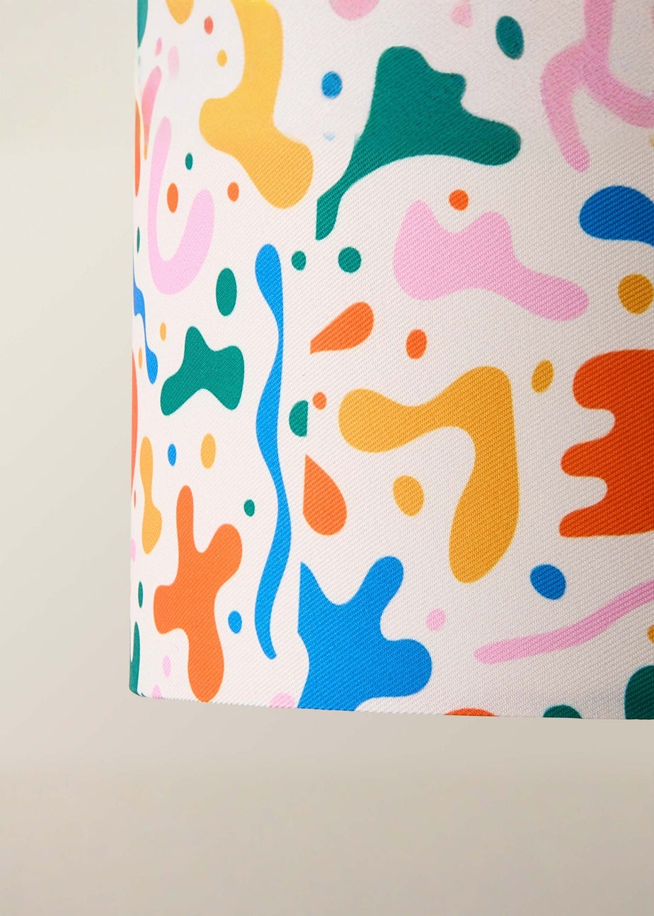 ValueLights Abbie Multicolour Drum Ceiling Pendant Lampshade (15cm x 25cm x 25cm)
