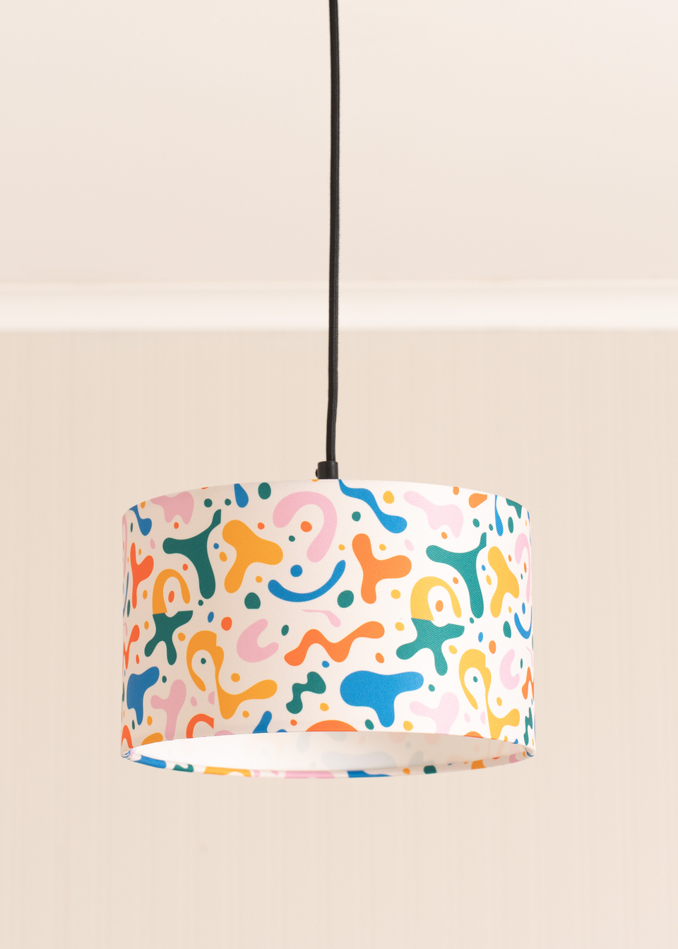 ValueLights Abbie Multicolour Drum Ceiling Pendant Lampshade (15cm x 25cm x 25cm)