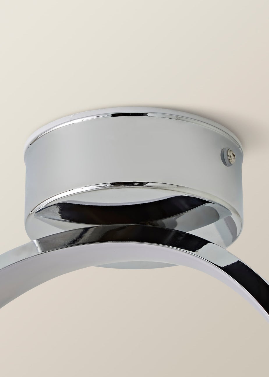 ValueLights Infinity Polished Silver Flush Light Integrated LED (19.5cm x 15cm x 46.5cm)
