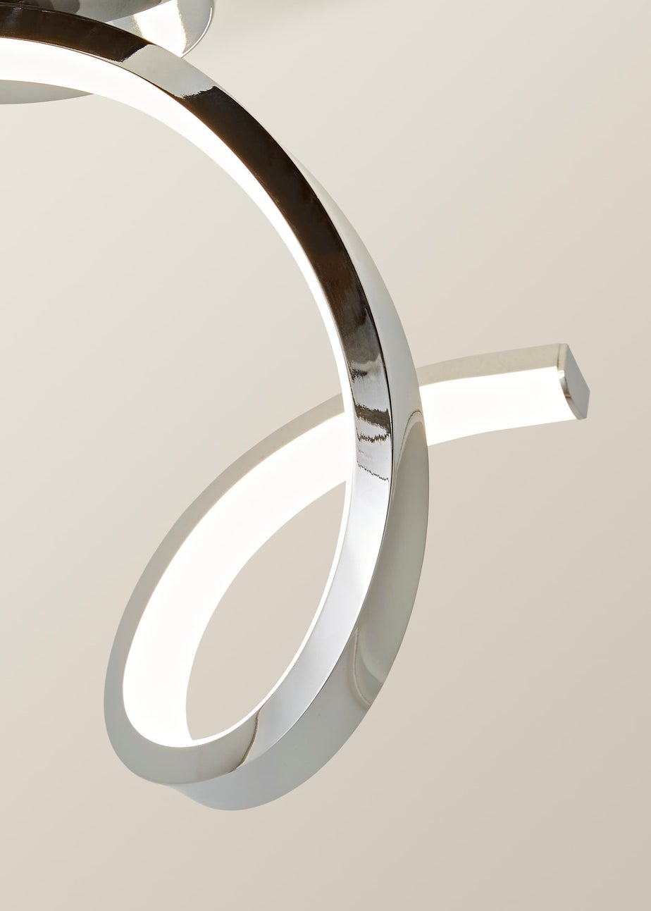 ValueLights Infinity Polished Silver Flush Light Integrated LED (19.5cm x 15cm x 46.5cm)