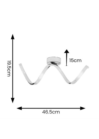 ValueLights Infinity Polished Silver Flush Light Integrated LED (19.5cm x 15cm x 46.5cm)