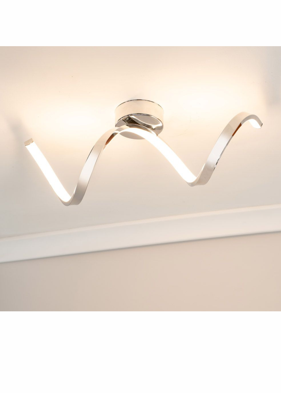ValueLights Infinity Polished Silver Flush Light Integrated LED (19.5cm x 15cm x 46.5cm)