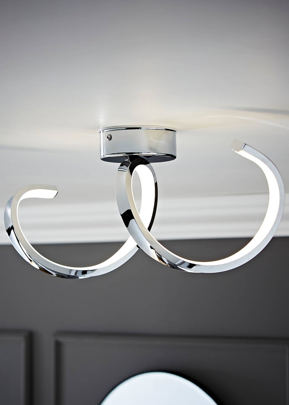 ValueLights Infinity Polished Silver Flush Light Integrated LED (19.5cm x 15cm x 46.5cm)