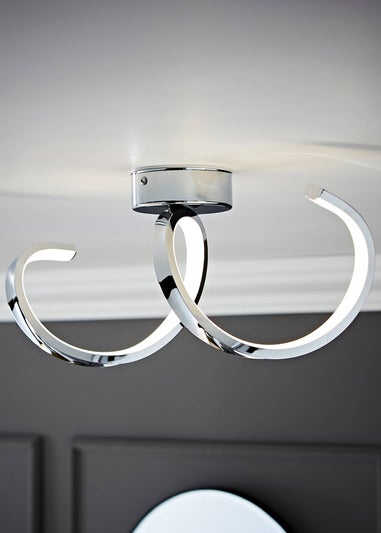 ValueLights Infinity Polished Silver Flush Light Integrated LED (19.5cm x 15cm x 46.5cm)