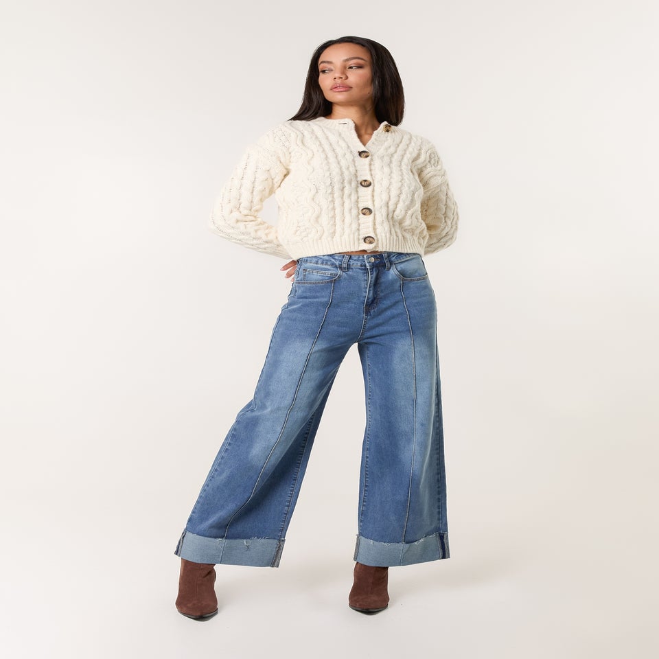 Blue Vanilla Denim Wide Leg Denim Jeans