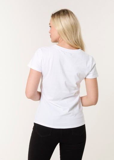 Blue Vanilla White Leopard Print Balloon Top