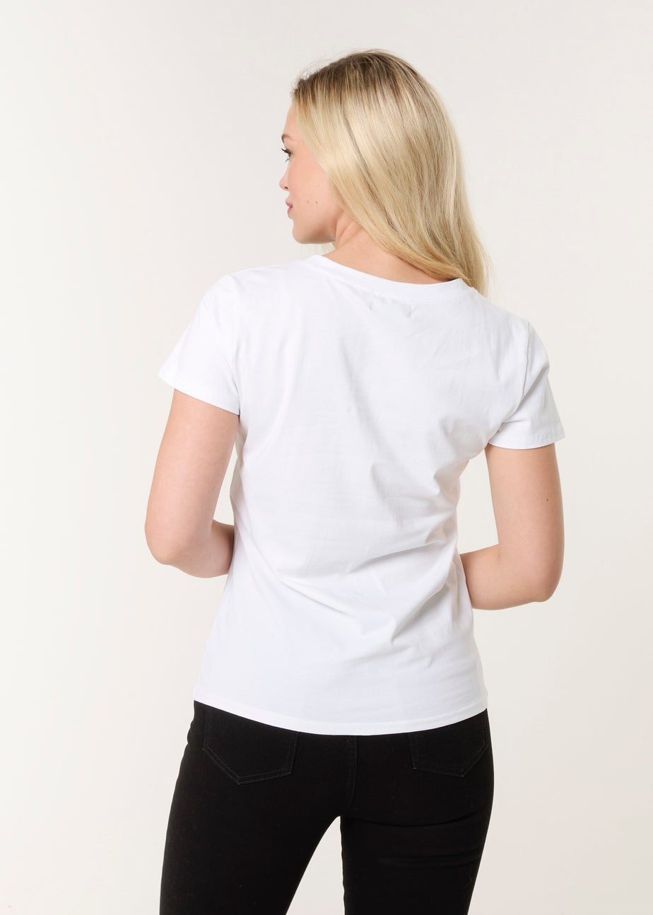 Blue Vanilla White Leopard Print Balloon Top