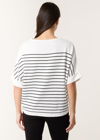 Blue Vanilla White Top With Horizontal Stripe
