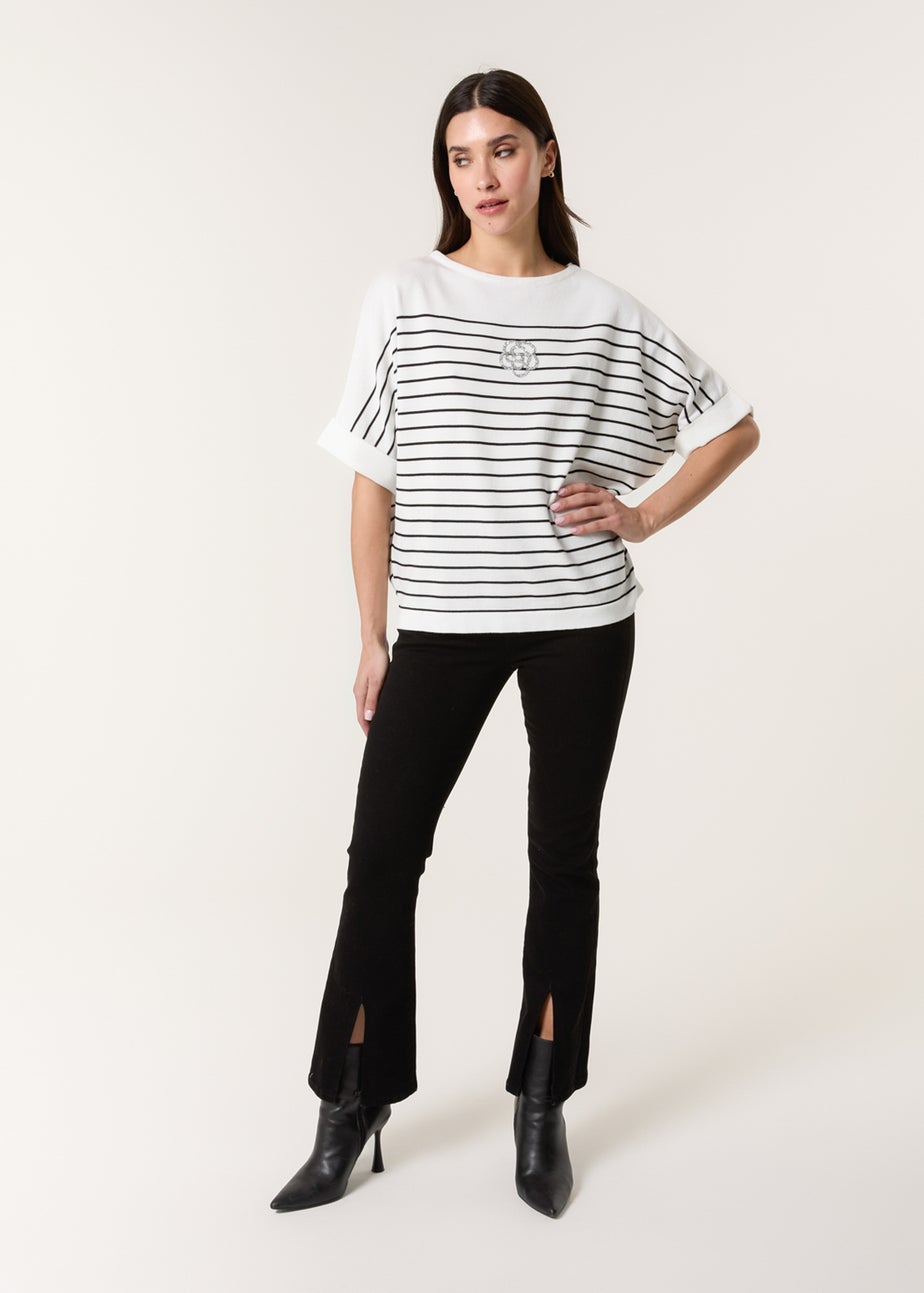 Blue Vanilla White Top With Horizontal Stripe