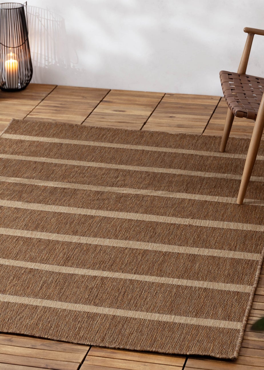 Yard Tala Natural Stripe Jute Effect Indoor/Outdoor Rug