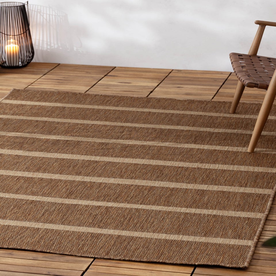 Yard Tala Natural Stripe Jute Effect Indoor/Outdoor Rug
