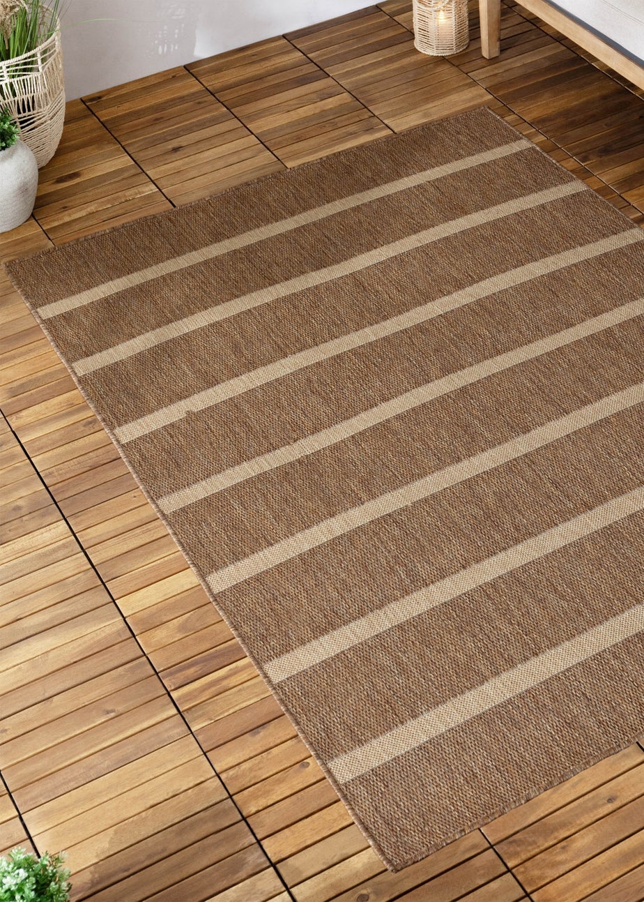 Yard Tala Natural Stripe Jute Effect Indoor/Outdoor Rug