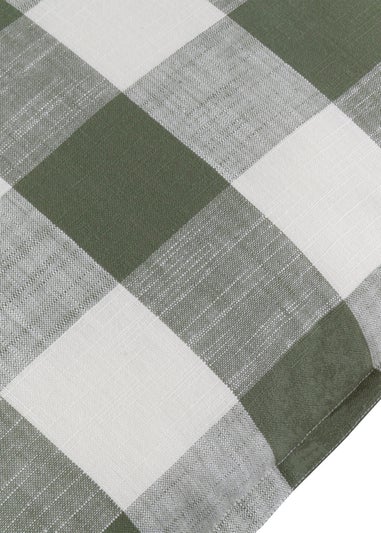 Yard Dark Green Chesil Check 100% Cotton Outdoor Outdoor Cushion