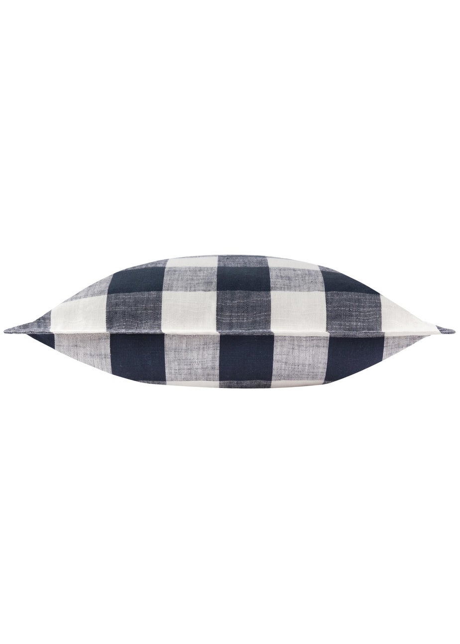 Yard Navy Chesil Check 100% Cotton Outdoor Outdoor Cushion