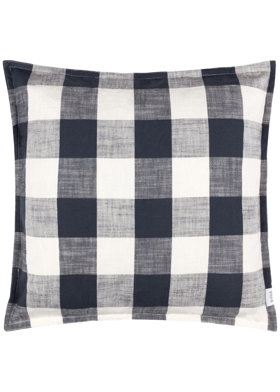 Yard Navy Chesil Check 100% Cotton Outdoor Outdoor Cushion