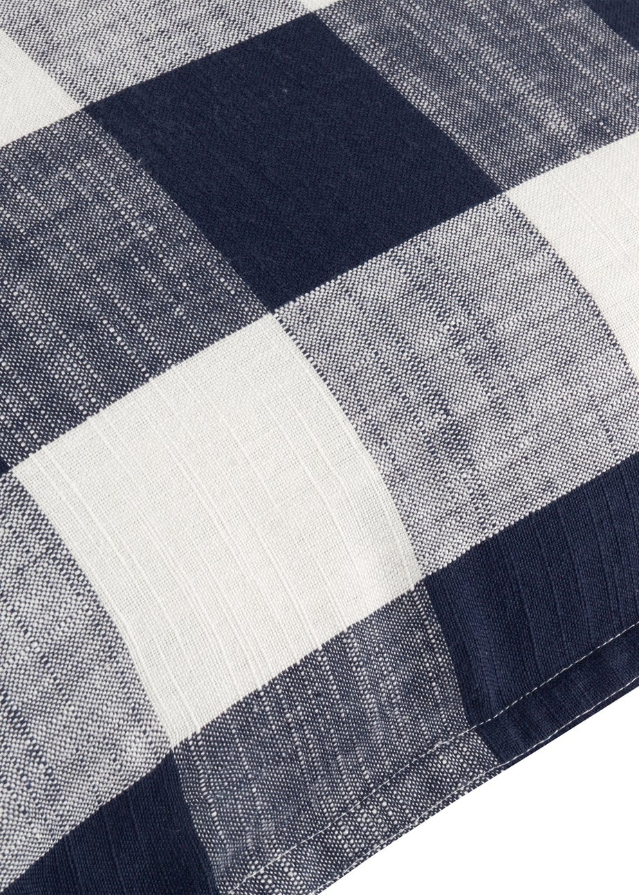 Yard Navy Chesil Check 100% Cotton Outdoor Outdoor Cushion