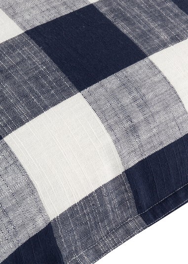 Yard Navy Chesil Check 100% Cotton Outdoor Outdoor Cushion