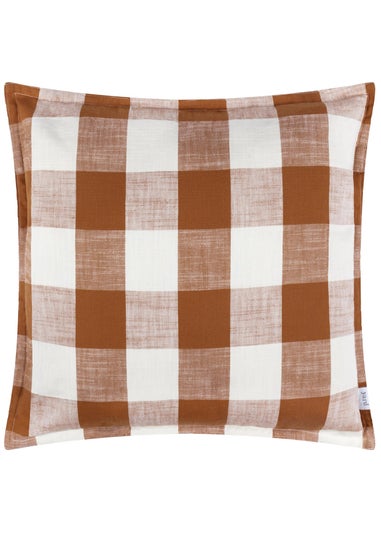 Yard Rust Chesil Check 100% Cotton Outdoor Outdoor Cushion