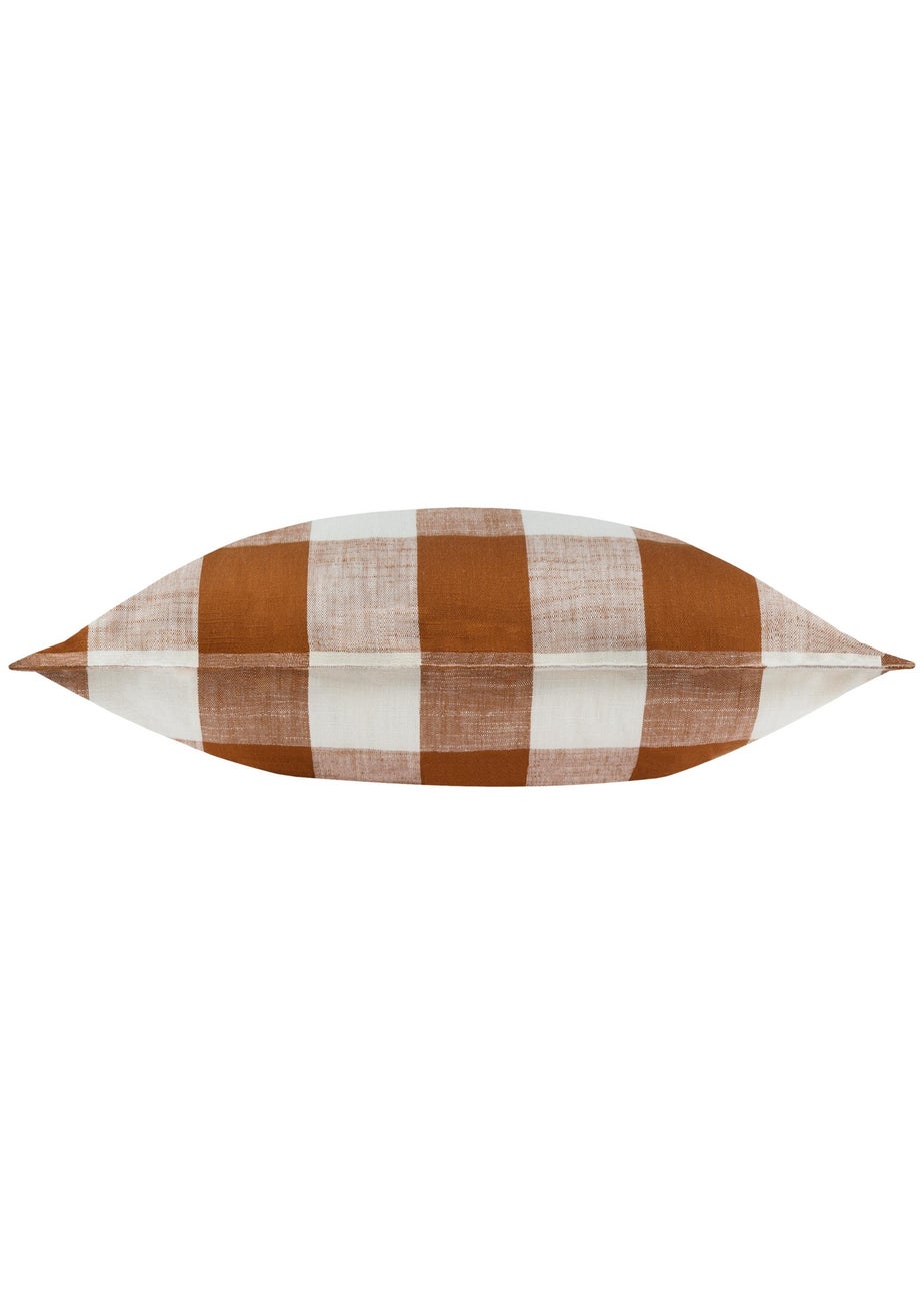 Yard Rust Chesil Check 100% Cotton Outdoor Outdoor Cushion