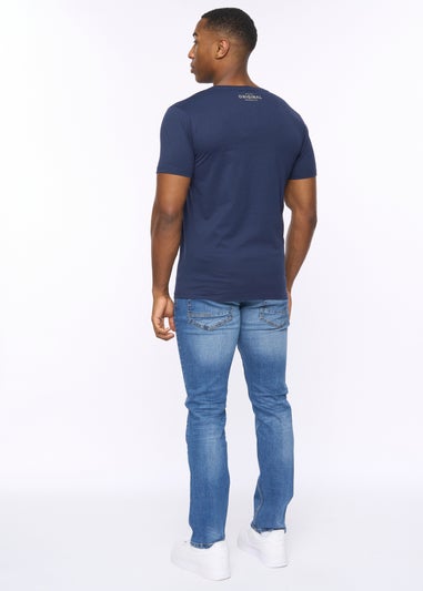 Crosshatch  Navy  Athwood  T-Shirt