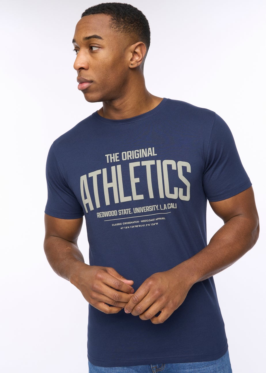 Crosshatch  Navy  Athwood  T-Shirt