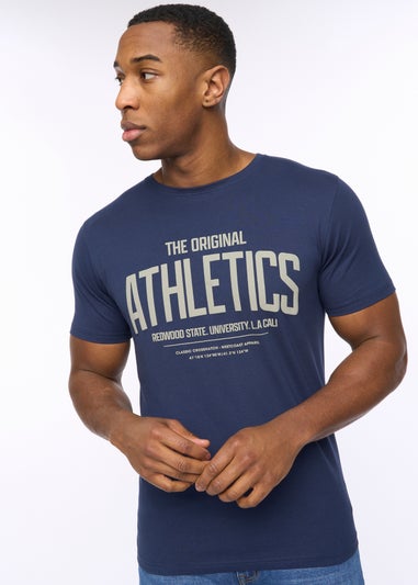 Crosshatch  Navy  Athwood  T-Shirt