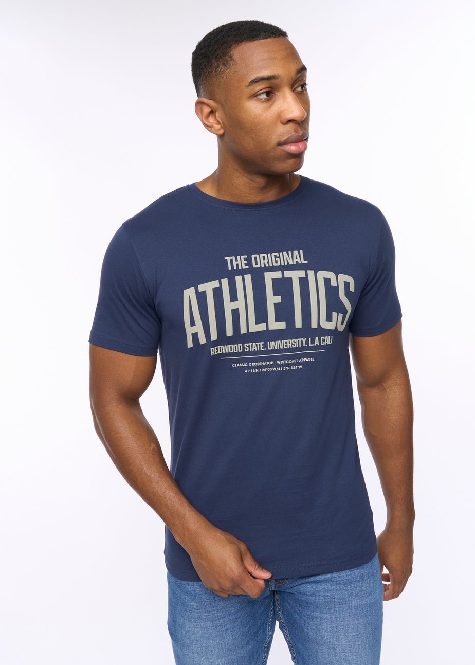 Crosshatch  Navy  Athwood  T-Shirt