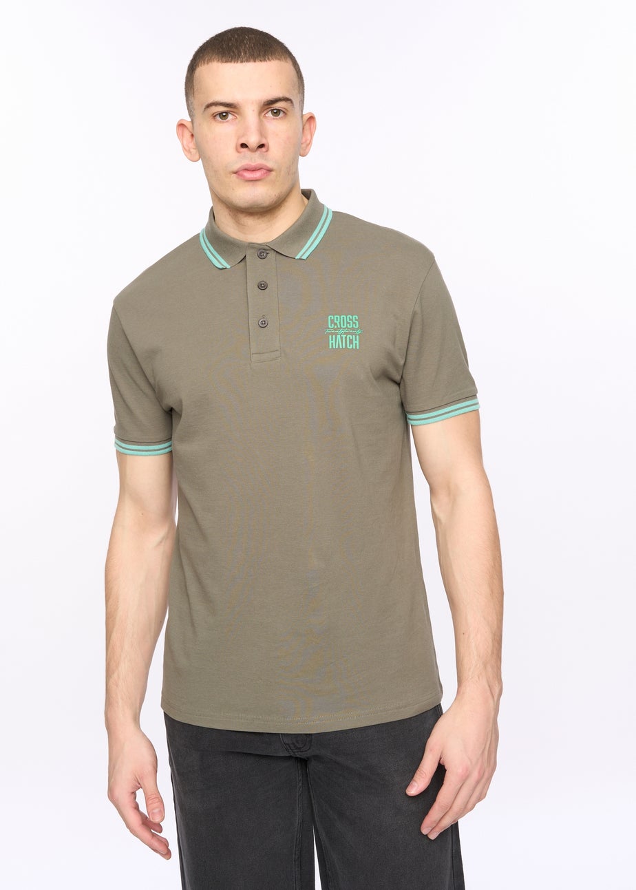 Crosshatch Dark Sage Changra Polo