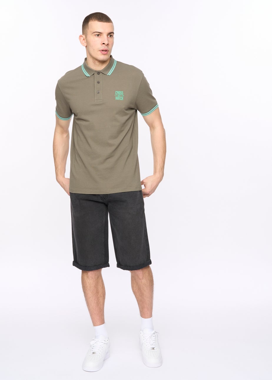 Crosshatch Dark Sage Changra Polo