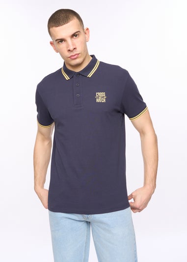 Crosshatch Dark Blue Night Changra Polo