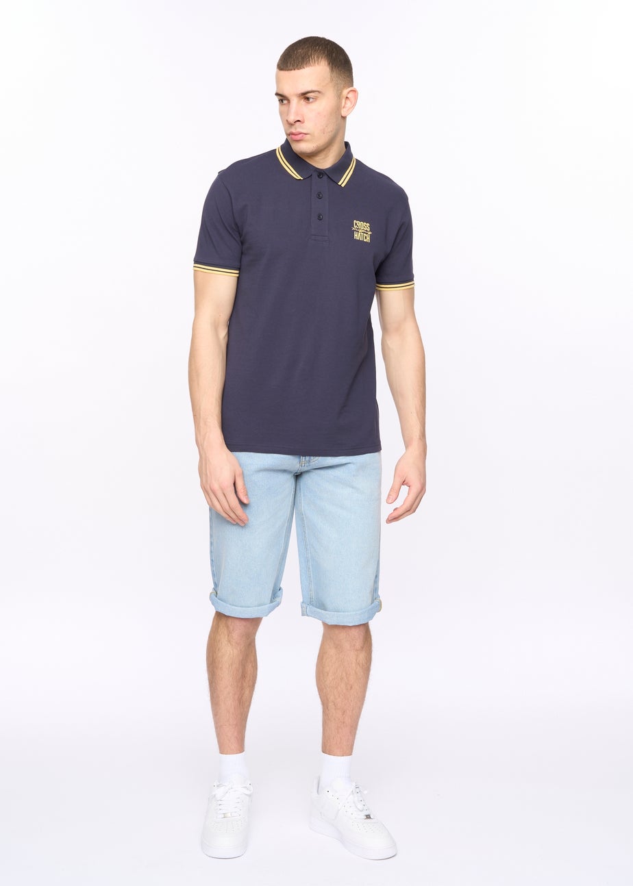 Crosshatch Dark Blue Night Changra Polo