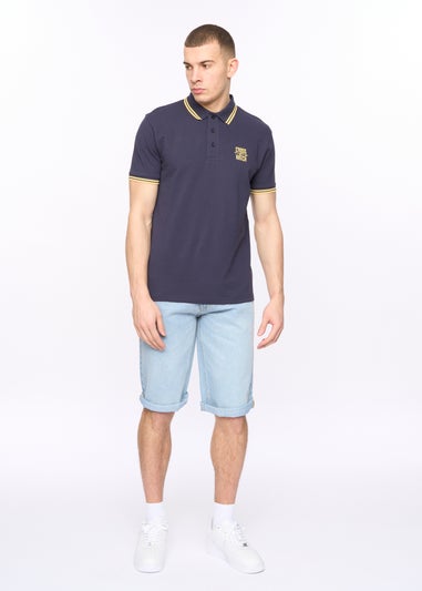 Crosshatch Dark Blue Night Changra Polo