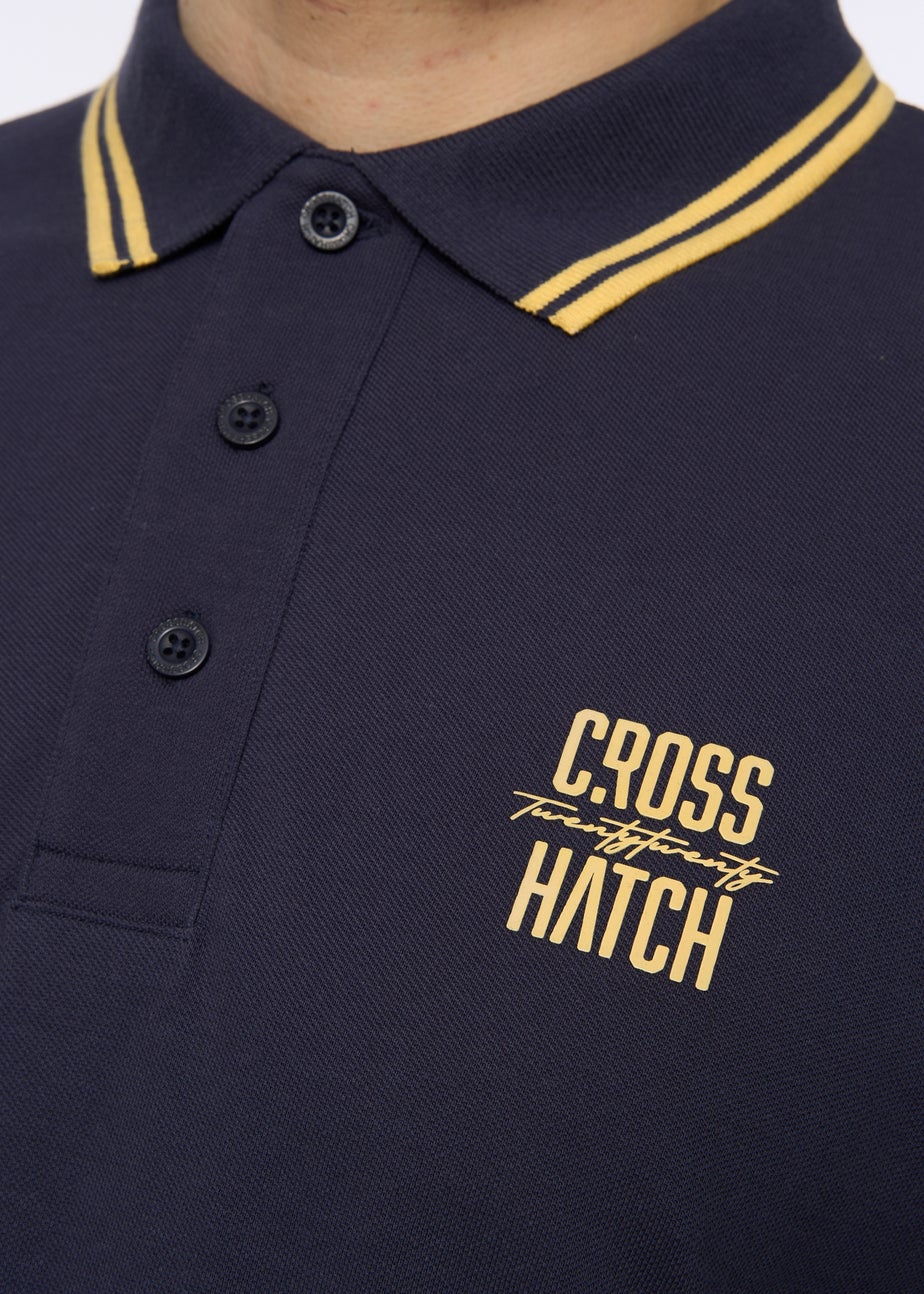 Crosshatch Dark Blue Night Changra Polo