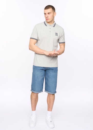 Crosshatch Light Grey Marl Changra Polo