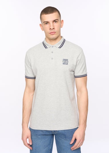 Crosshatch Light Grey Marl Changra Polo