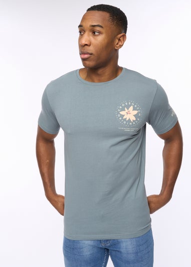 Crosshatch Blue Flowered T-Shirt
