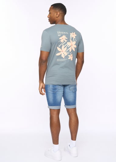 Crosshatch Blue Flowered T-Shirt