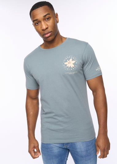 Crosshatch Blue Flowered T-Shirt