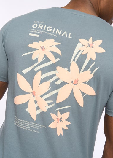 Crosshatch Blue Flowered T-Shirt
