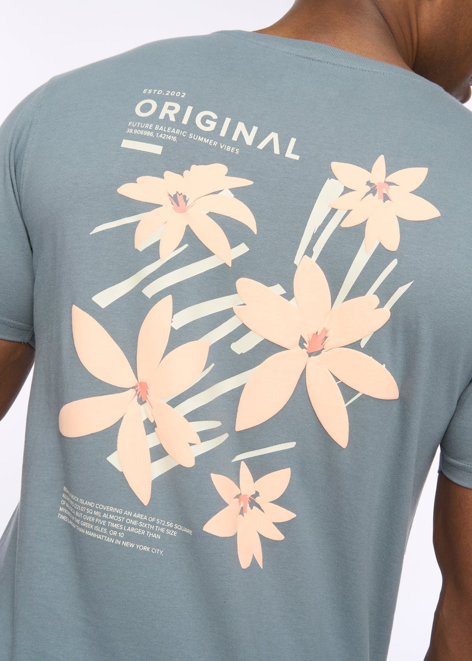 Crosshatch Blue Flowered T-Shirt