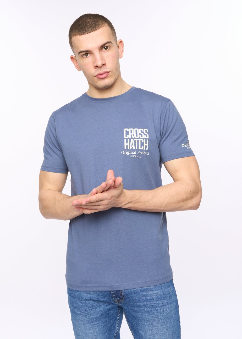 Crosshatch Blue Hoogan T-Shirt