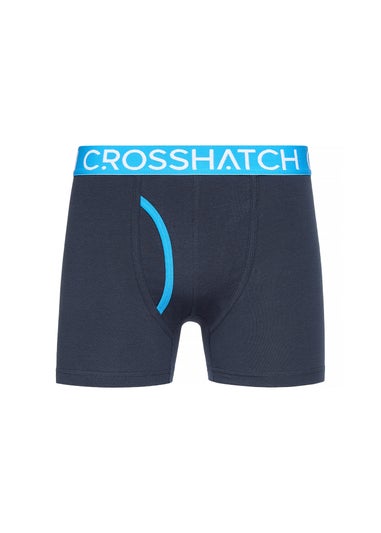 Crosshatch Blue Linamo MVE Open Fly 3 Pack Boxers