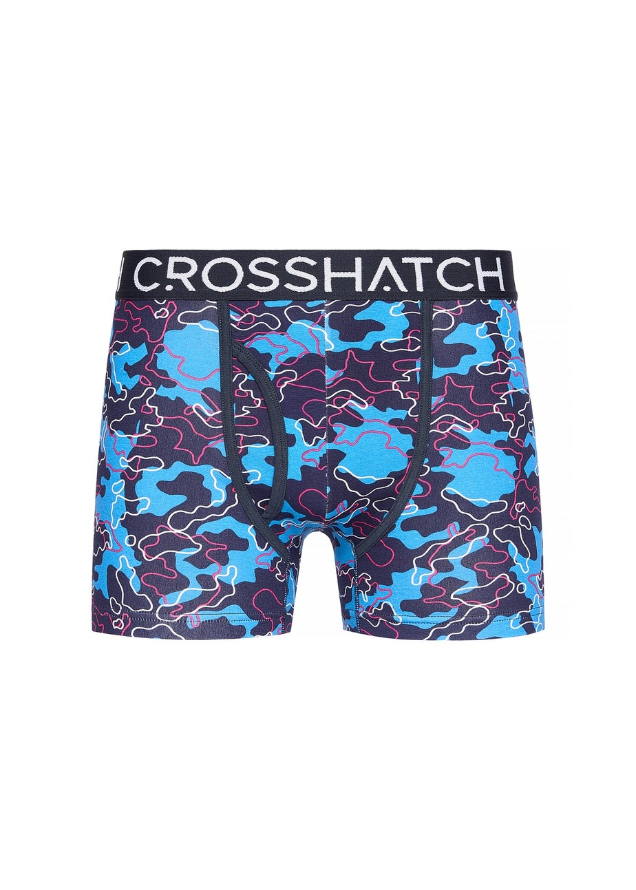 Crosshatch Blue Linamo MVE Open Fly 3 Pack Boxers
