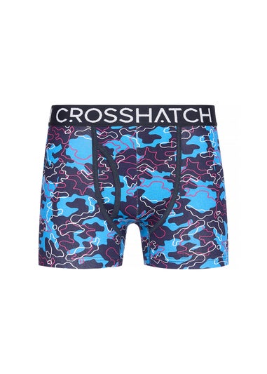 Crosshatch Blue Linamo MVE Open Fly 3 Pack Boxers