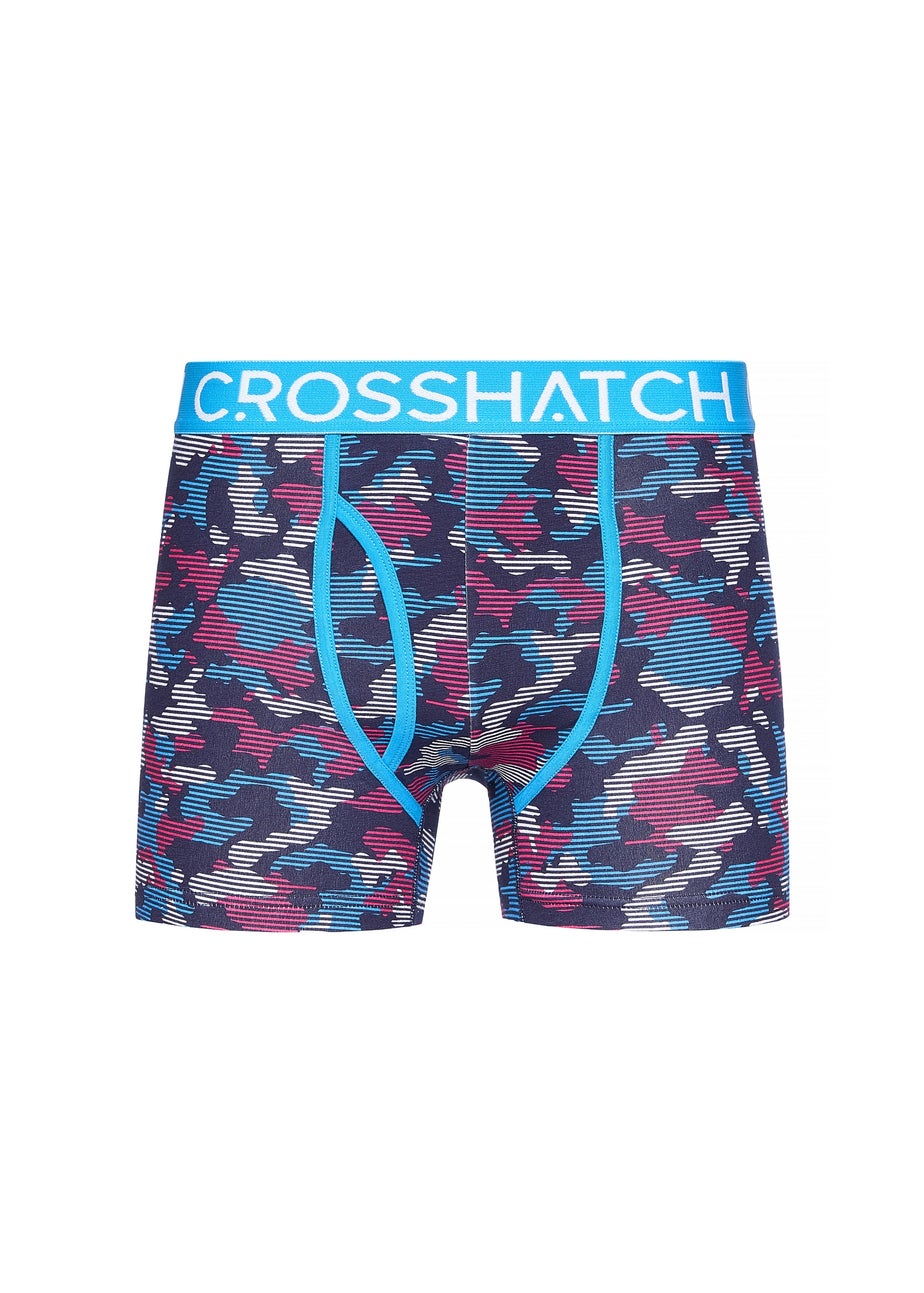 Crosshatch Blue Linamo MVE Open Fly 3 Pack Boxers