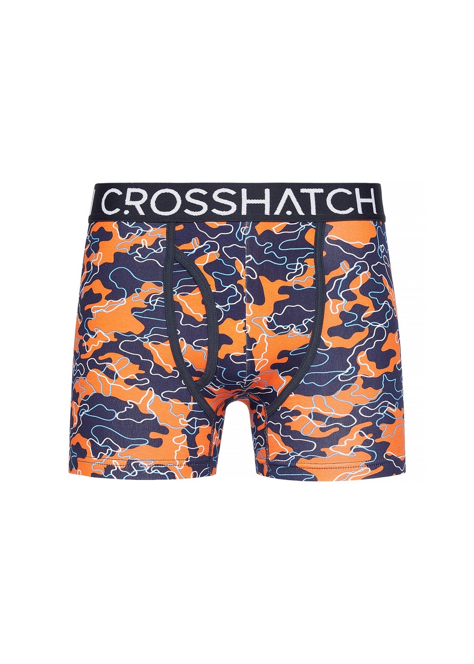 Crosshatch Orange Linamo MVE Open Fly 3 Pack Boxers